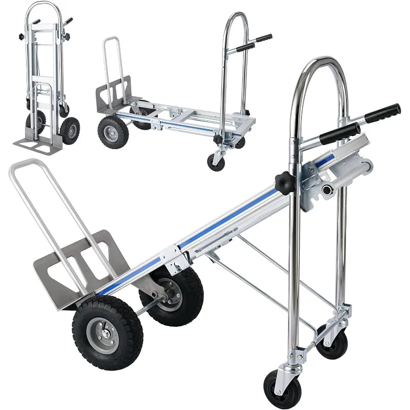 Hand Truck 3 in 1 Convertible Hand Truck 1000 LBS Capacity Hand Truck Dolly with 10