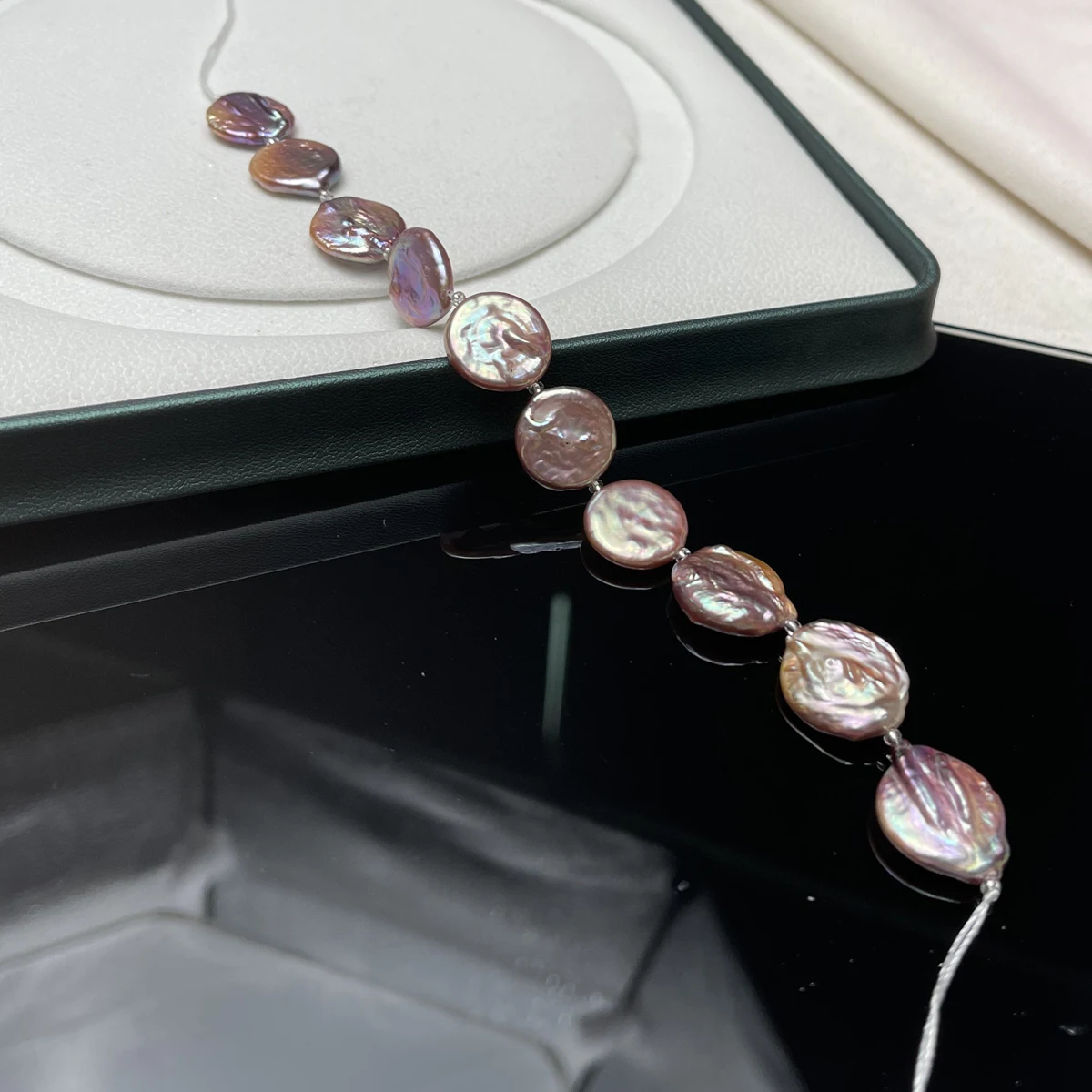 15-16mm 4A 18cm Dynamic Texture Pink Round Baroque Natural Freshwater Pearl Bead Jewelry Make DIY Necklace Bracelet Accessories - Image 4