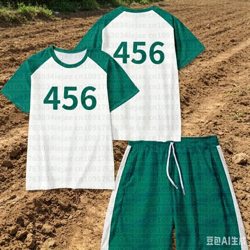 T-shirt 2026 Round Six, Costume de Cosplay Seong Gi-hun, Survêtement, Déguisement Calamari Games, Vêtements de Fête de Carnaval pour Hommes et Femmes