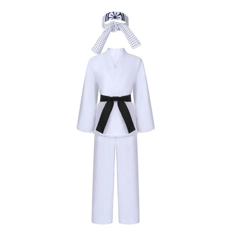 Costume Karate Dress Up Uniform With Headband Belt Pretend Play Halloween Party Cosplay Outfit for Kids view 3