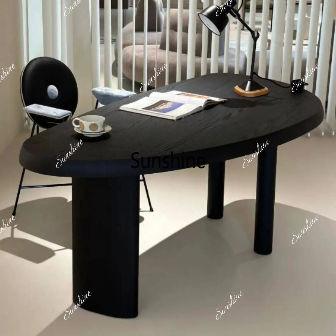 

Medieval desk, modern simple study desk, wabi-sabi wind solid wood computer desk