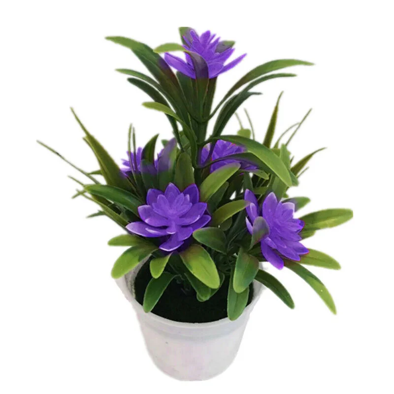 1 adet plastik yapay çiçek simülasyon Bonsai sahte Lotus saksı bitki ev dekor ofis dekor kırmızı/pembe/sarı/turuncu/mor