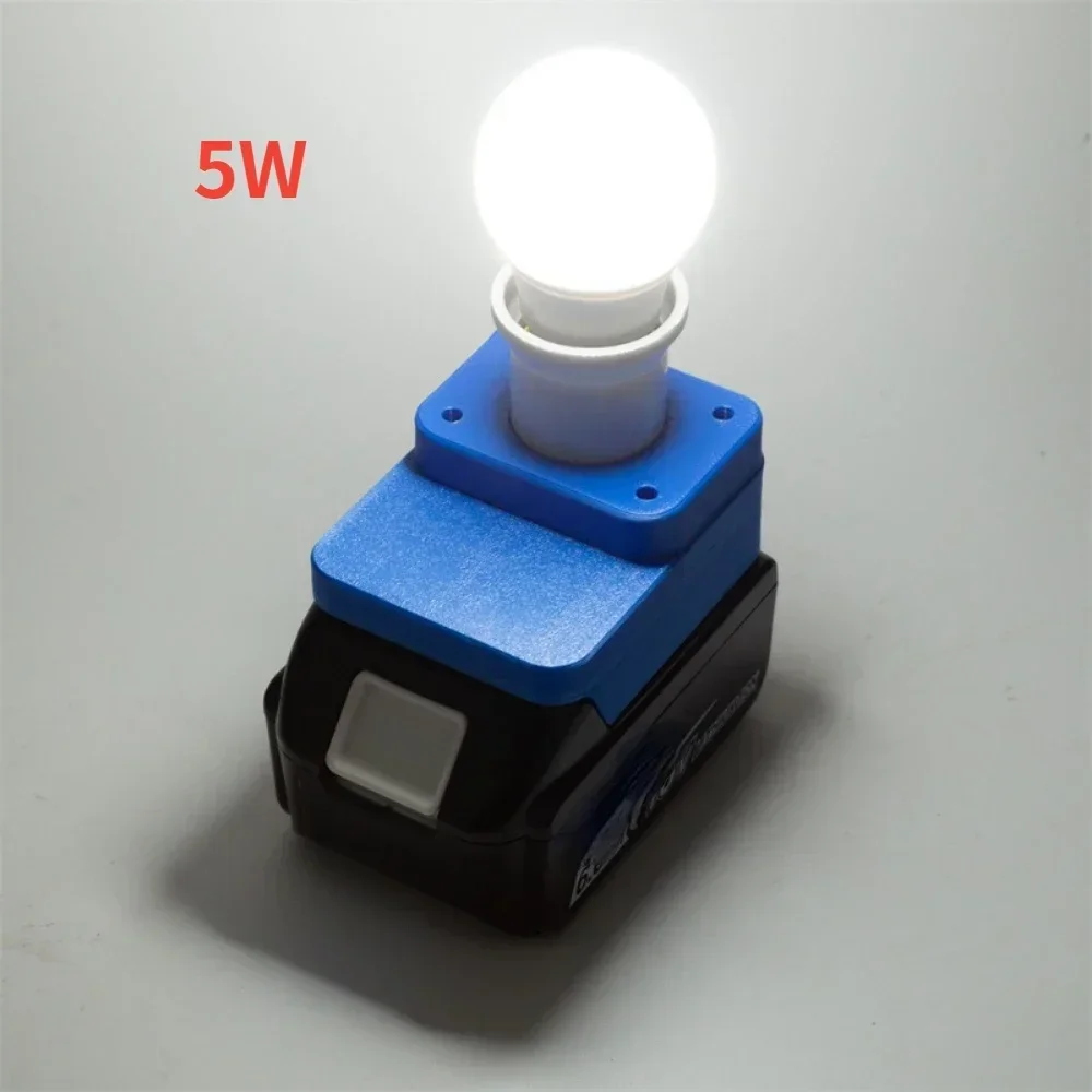 Portable E27 12-60V 5W 10W 15W 20W Bulb Lamp LED Work Light Compatible For Makita 18V Bl Series Lithium Battery（NO Battery）