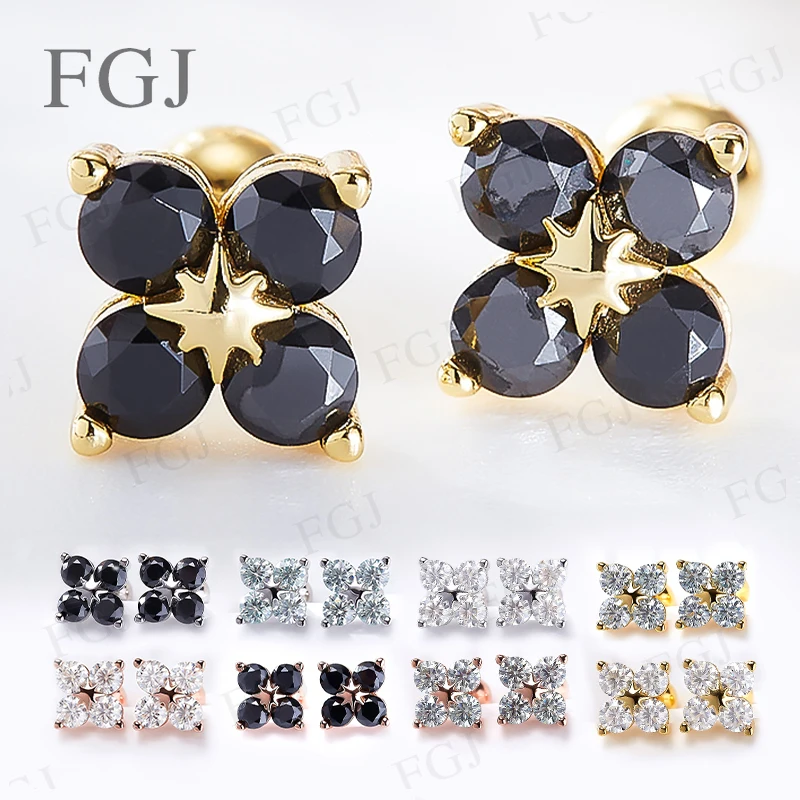 

D VVS1 Moissanite Stud Earrings Round VVS1 for Women Girls Classic S925 Sterling Silver Earring with GRA Party Gifts Jewelry