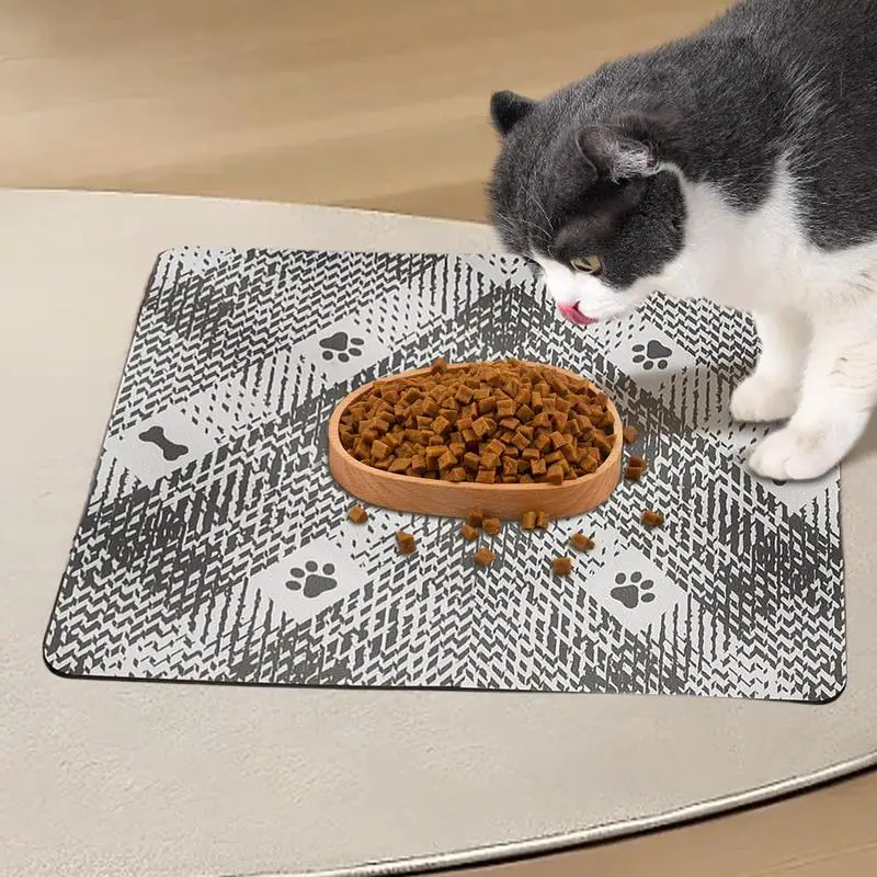 Anti Slip Pet Feeding Mat Waterproof Cat Feeder Pad Absorbent Dog Cat Feeding Mats Waterproof Pet Placemat Quick Dry Dog Water