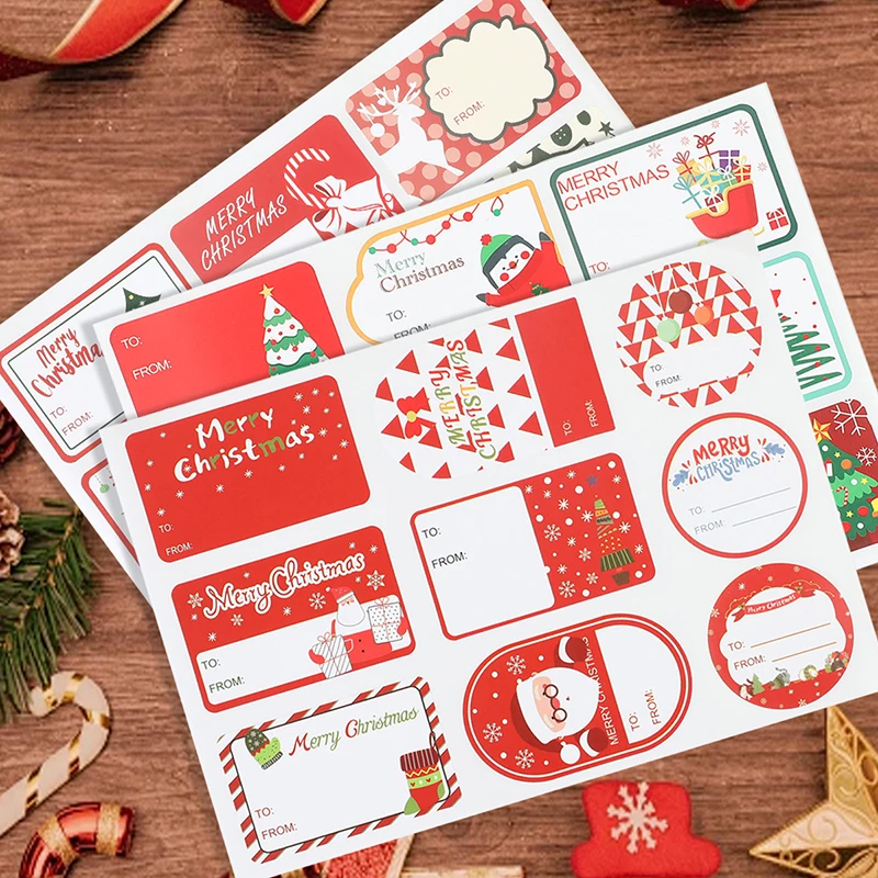 10Sheets Merry Christmas Stickers Presents Wrapping Seal Labels Gift Name Tag Stickers Christmas Party Decorations Navidad 2025