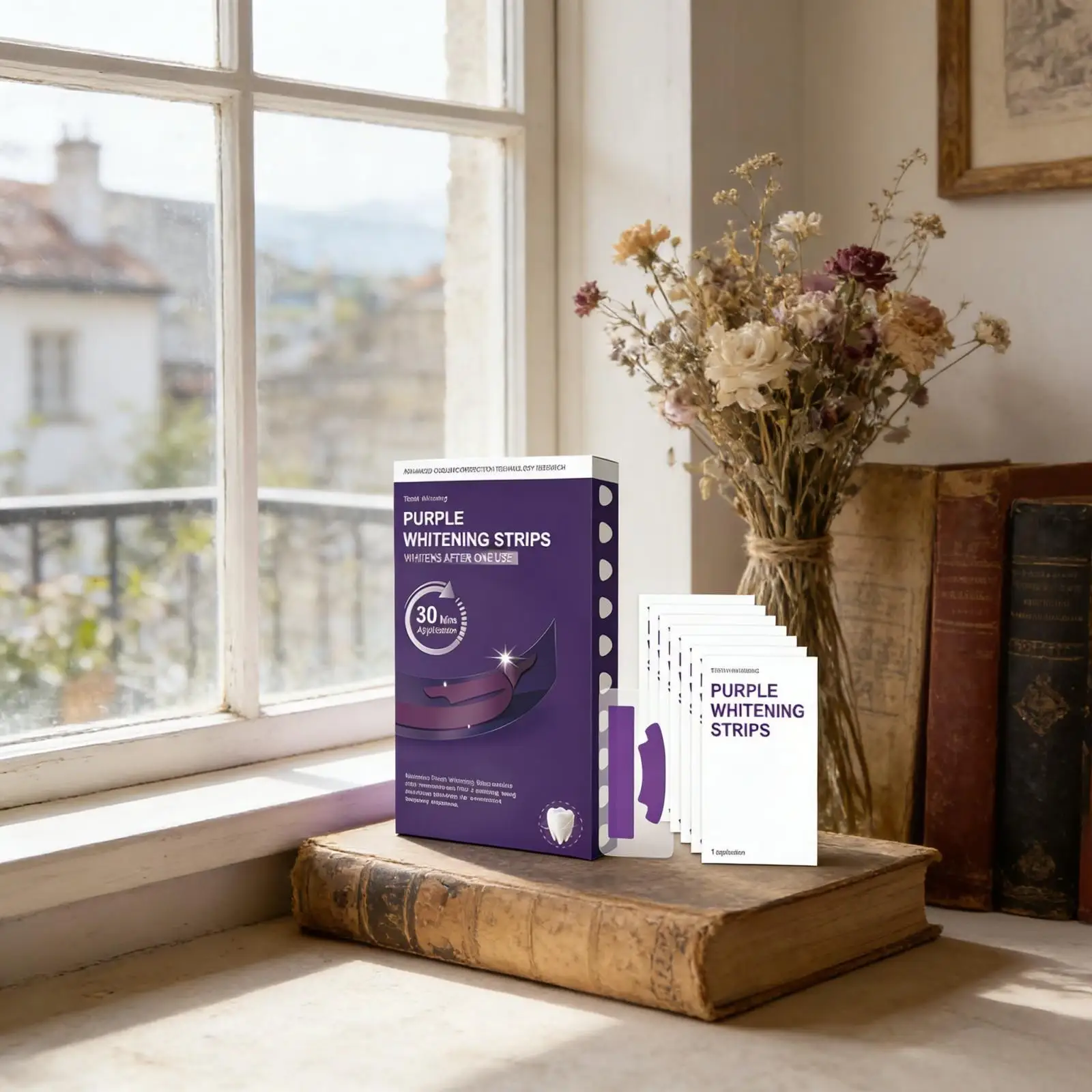 Purple Teeth Whitening Strips Brightening Teeth Stain Remover Tooth Plaque Removal Oral Hygiene Products Purple Teeth Strips 7pc