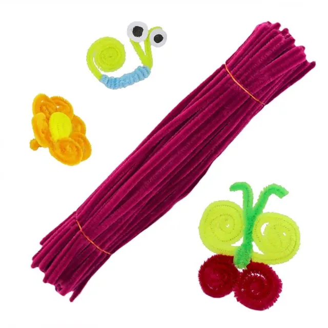 100 Stuks Twist Bar Chenille Stelen Aambeeld Draad Ambachtelijke Pijp Speelgoed Diy Strips Creatief Hobby Handgemaakt Materiaal Voor Diy Ambachtelijke Benodigdheden