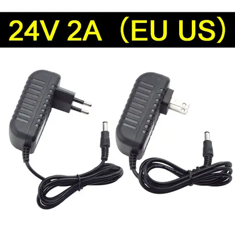 AC DC 어댑터 컨버터 충전기, LED 조명, CCTV 카메라 E1 용 변압기 충전, 24V 2A 2000ma 전원 공급 장치, 100-240VLD