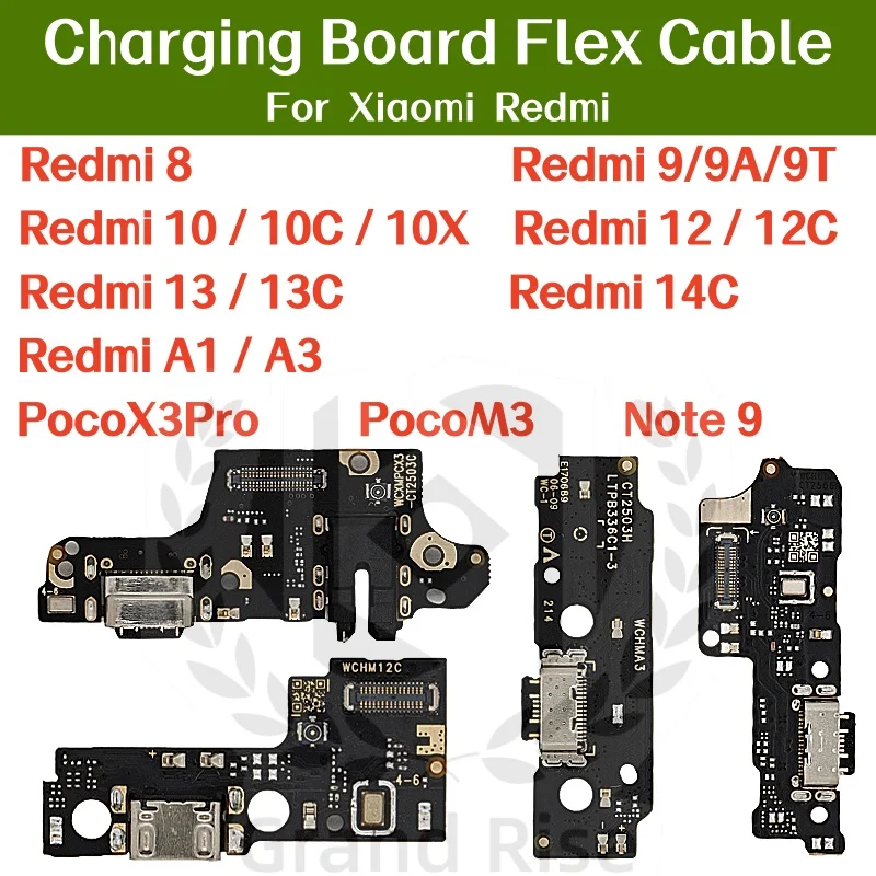 USB Charging Board Flex Cable For Redmi8 9A/9T 10/10C/10X 12/12C 13/13C 14C RedmiA1 A3 PocoX3Pro M3 Note9 Charger Port Connector