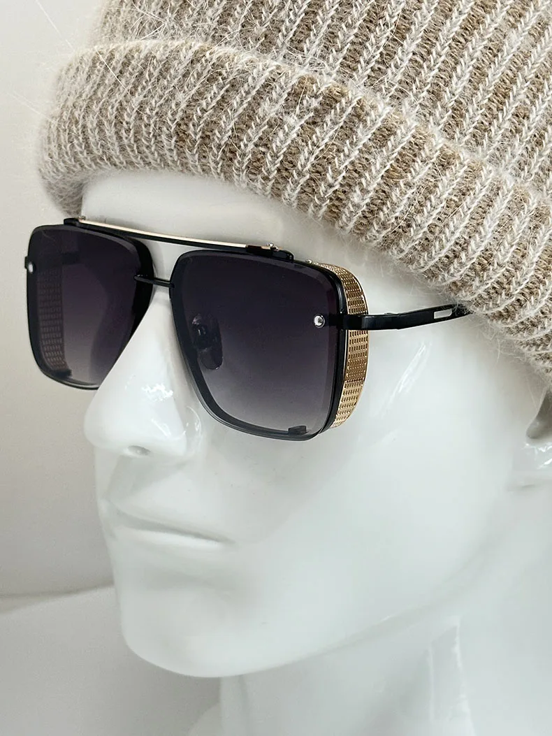 Metall Punk Sonnenbrille Für Männer Vintage Quadratische Mode Gläser 2024 Urlaub Sonnenbrille Frauen Trendy Gafas De Sol Hombre Zonnebril – Detail 12