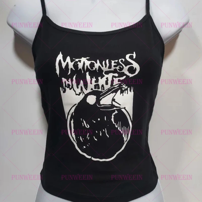 Motionless in white cropped Gothic Punk Vinatge Tank Top shirt Harajuku Rock hip hop crop top  Club Sexy Sleeveless miw tank top