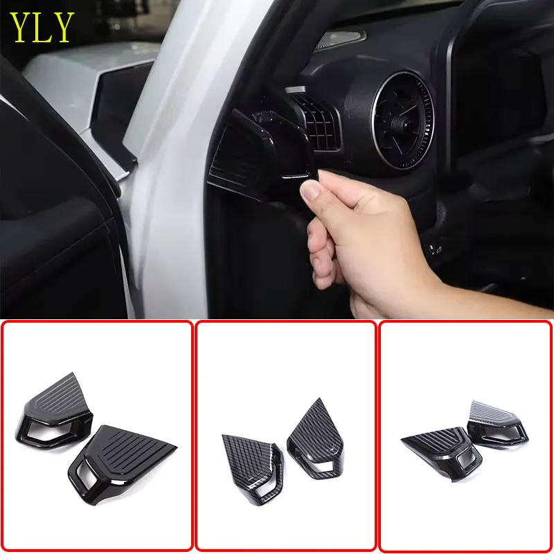 

For Toyota Land Cruiser Prado 250 LC250 2024+ ABS black car glass defog side air vent frame sticker car interior accessories