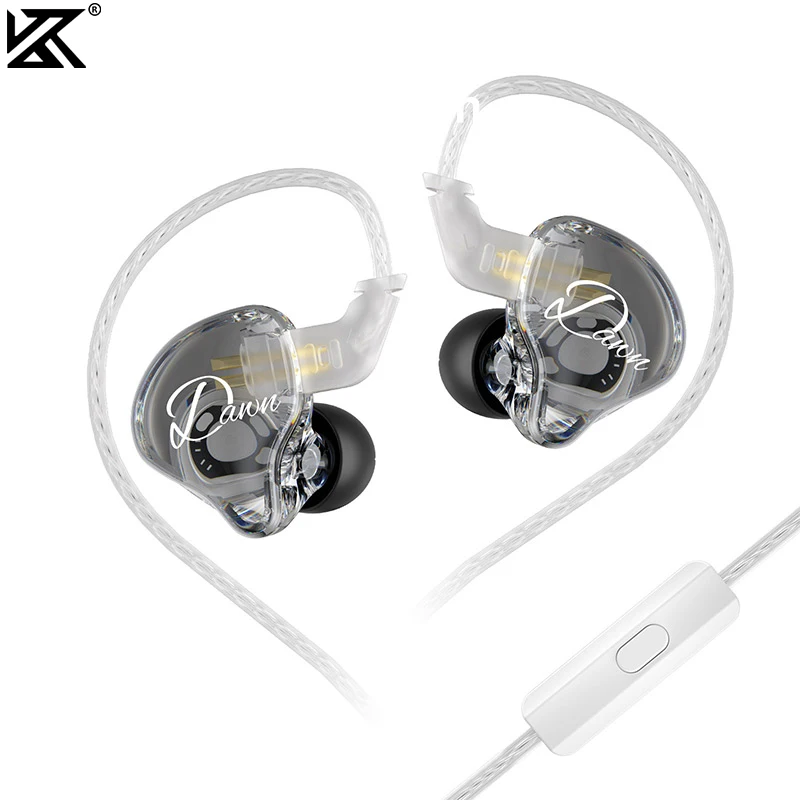 KZ Dawn HiFi Earphone 10MM Dual Dynamic Drive Bass Earbud In ear Monitor Gaming Sport Music DJ Stage Noise Reduction Hearphone