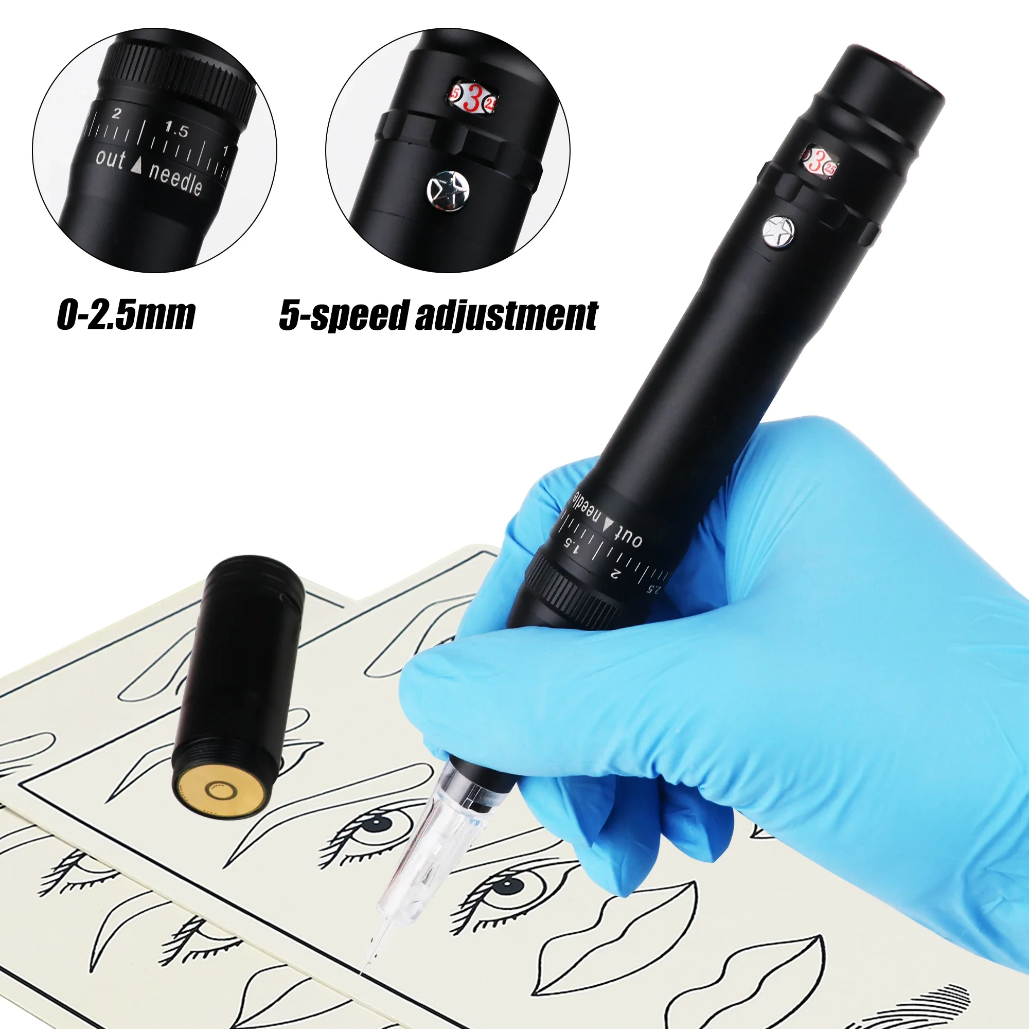 Wireless Tattoo Machine with Battery Permanent Makeup for Eyebrows Eyeliner Lip Microblading Professional Rotary Tattoo Pen Gun
