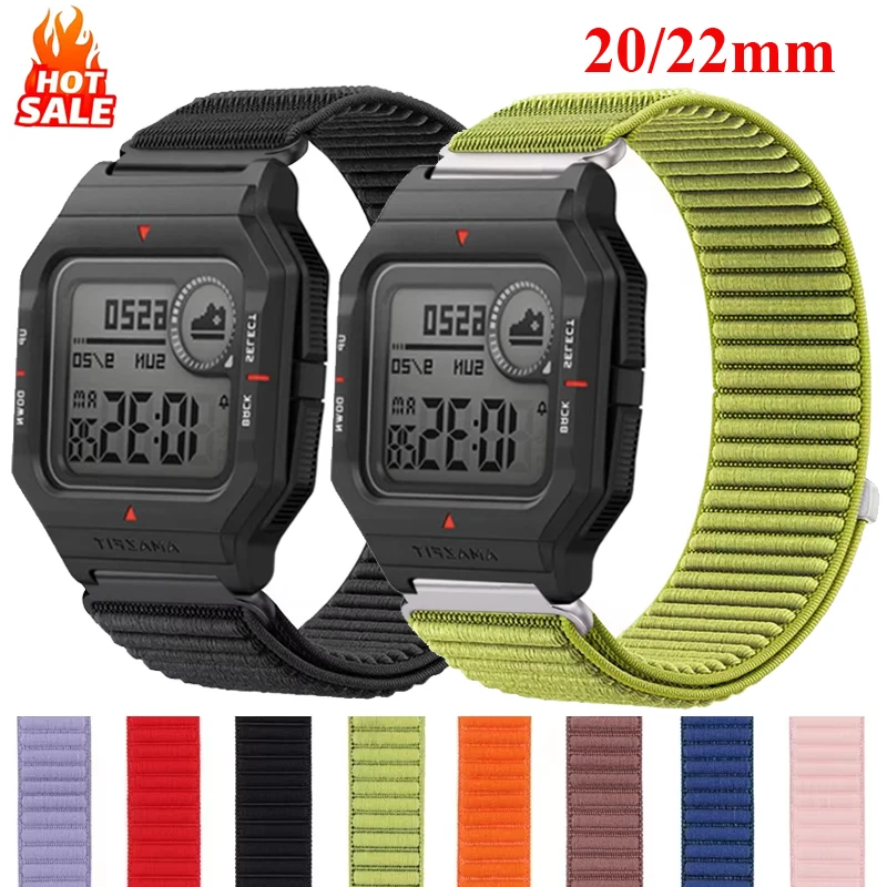 22mm 20mm Weave Nylon Loop For Amazfit Neo/Active 2/Bip 6 5 3/GTR 4/GTS 4 3 2 Mini/Balance 2/Cheetah Pro/Round/Helio Sport Band