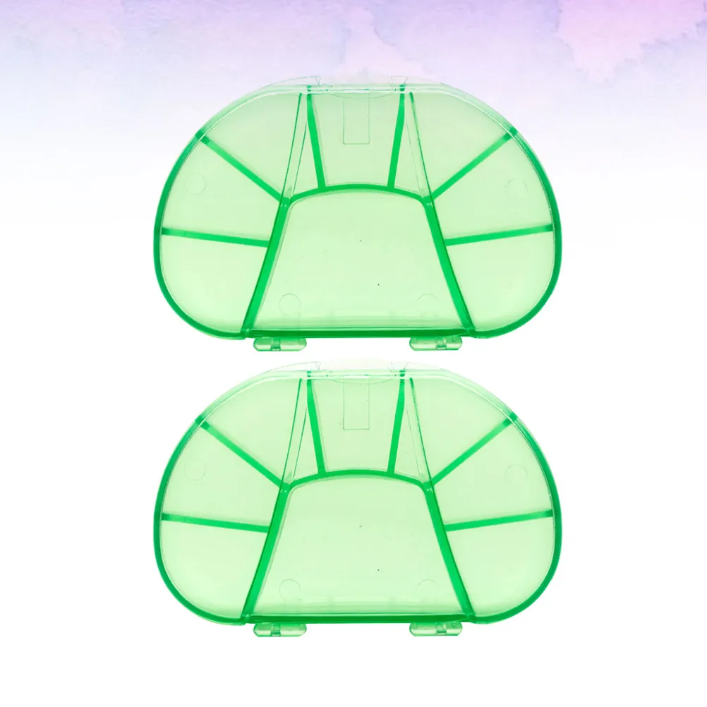 

2Pcs Pill Case Mini Boxes Portable Organizer Travel Medicine Storage Container Compact 8 Lattice Durability Practical Use