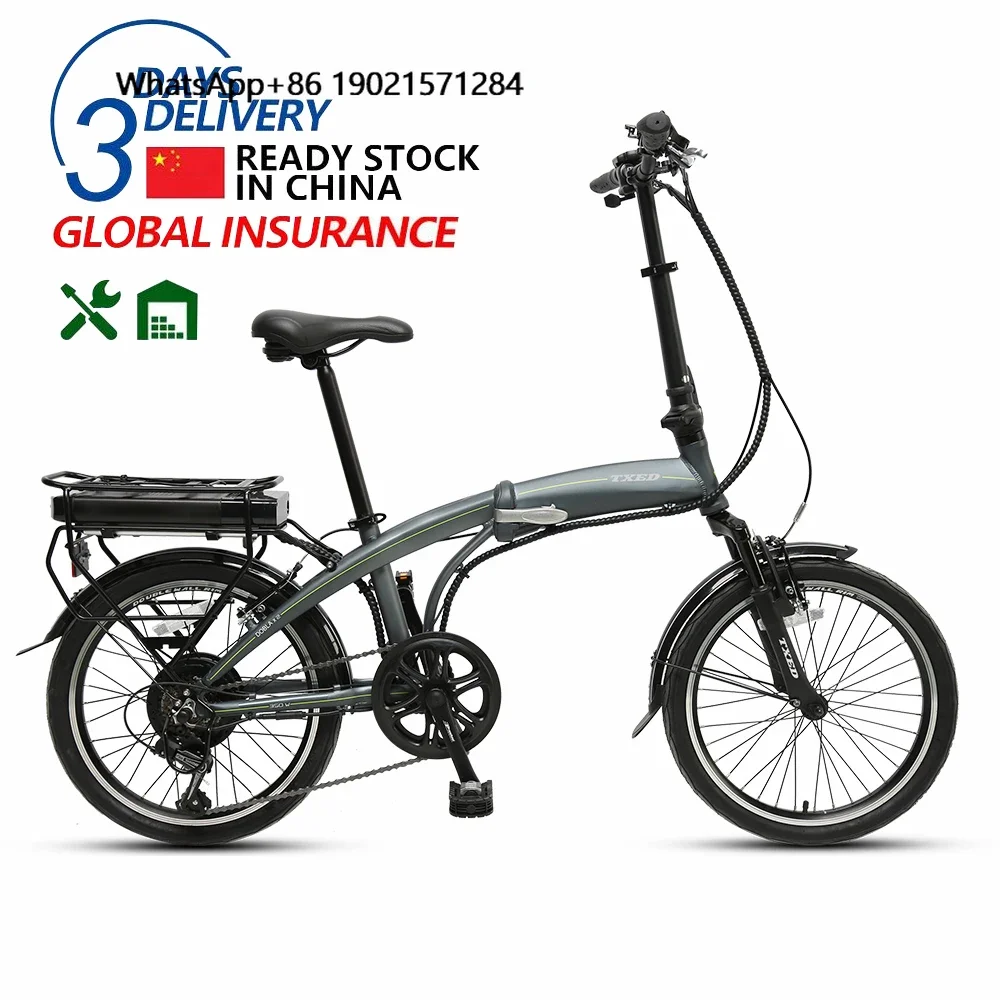 

TXED Rear Hub Motor 36V/10.4AH Lithium Battery Tourney 6Speed Electric Folding Bike