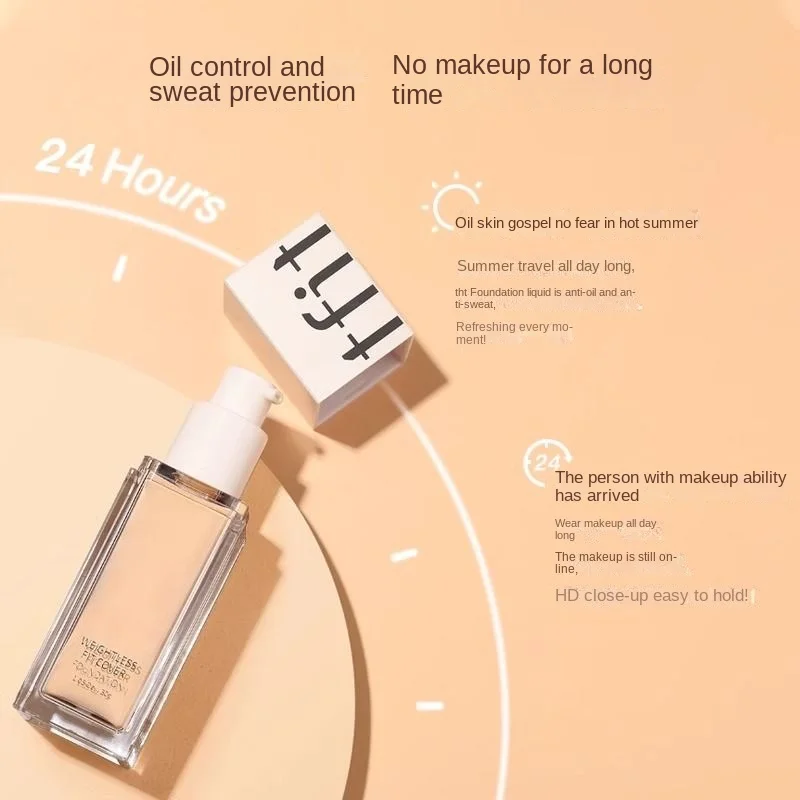 KoreaTFIT Fit Cover Liquid Foundation Long-Lasting Waterproof Makeup Concealer Moisturizing BB Cream Not Dull Cosmetics 30G