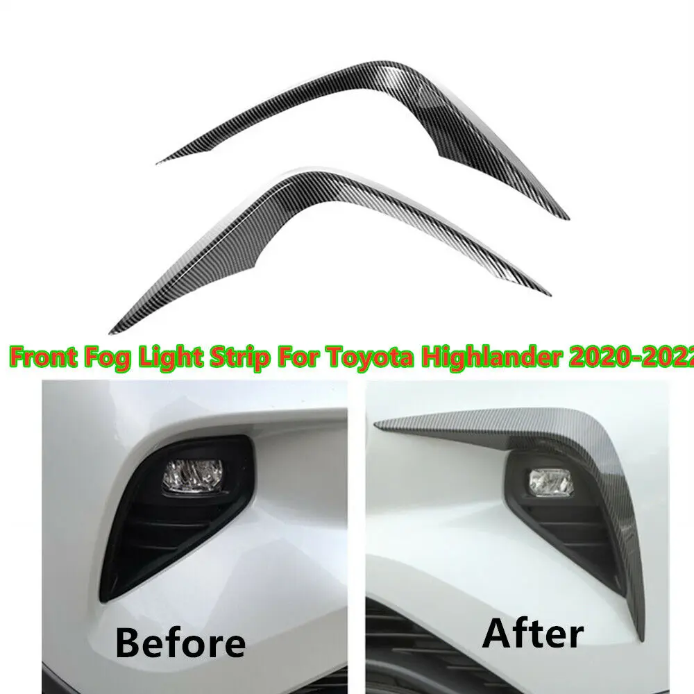 

Накладка на переднюю противотуманную фару из углеродного волокна для Toyota Highlander 2020-2022 гг.