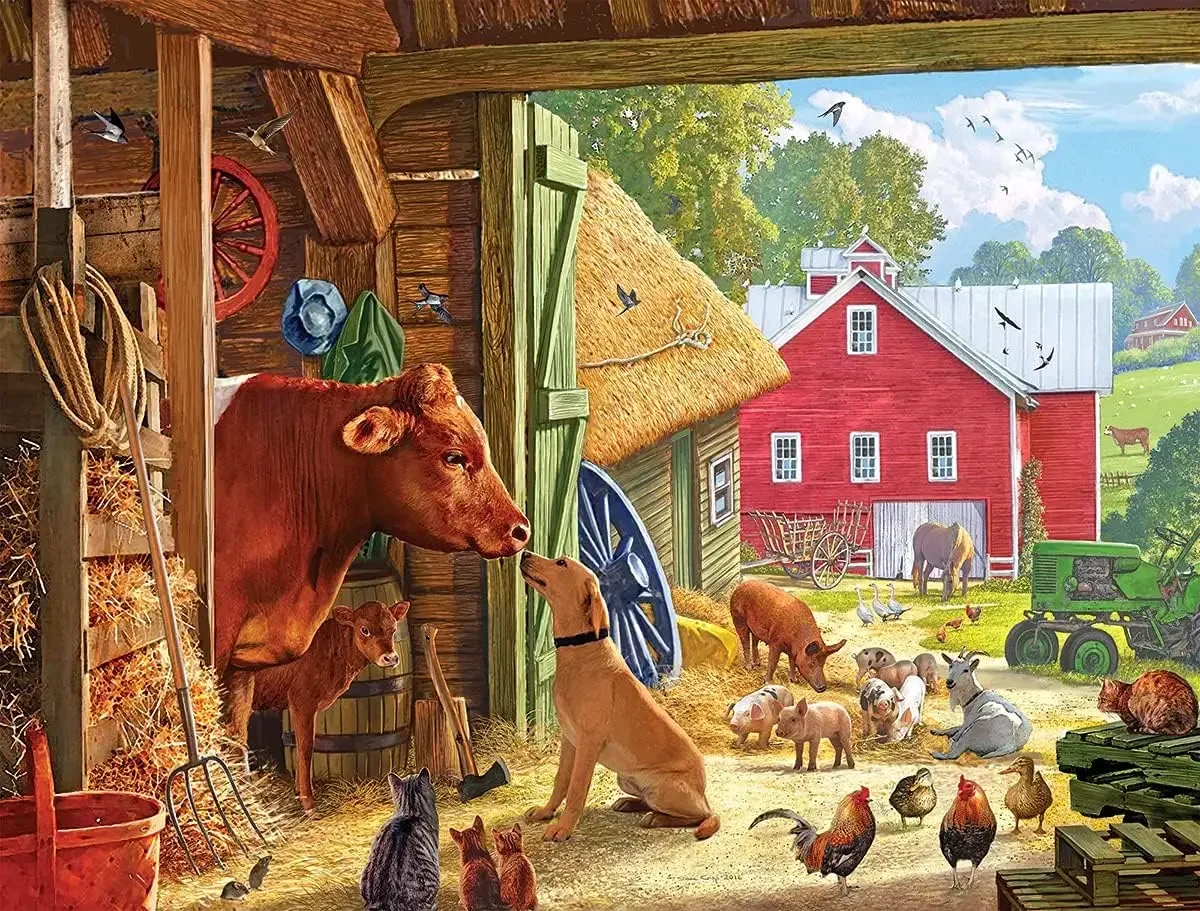 

Деревянные головоломки Barnyard Buddies, 1000/500/300 шт., головоломки, сложные семейные игры для вечеринки, геймерского спальни