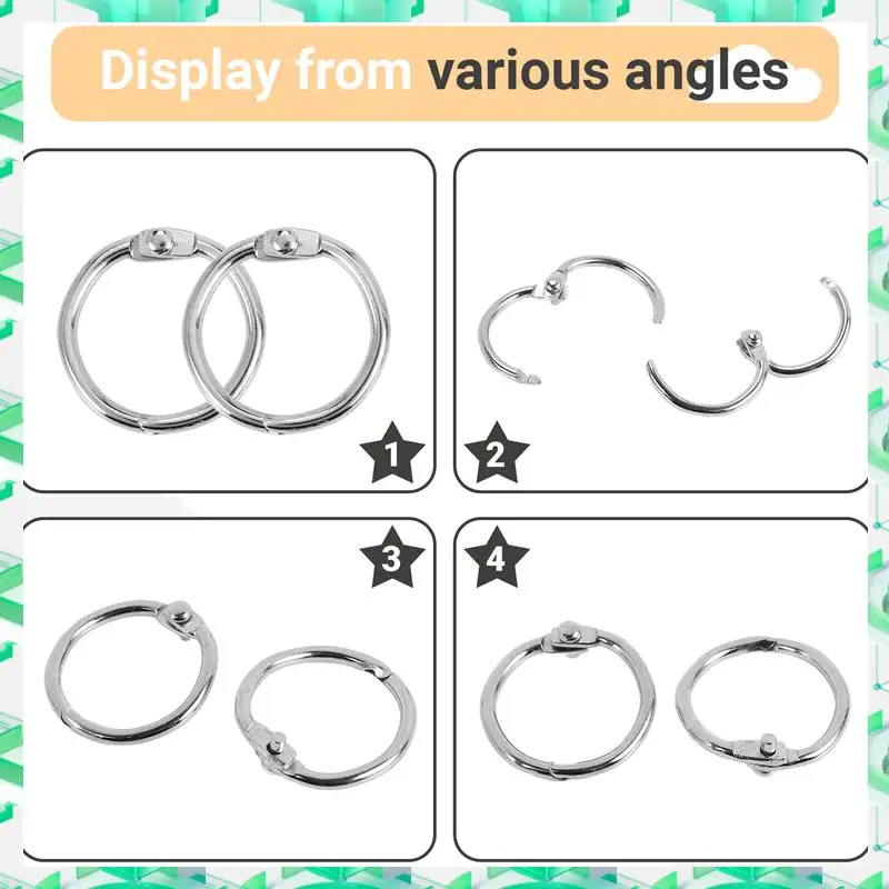 

FIZP 100Pcs Loose Leaf Binder Rings Key Rings Book Rings Binder Rings For Scrapbook/Album/Craft
