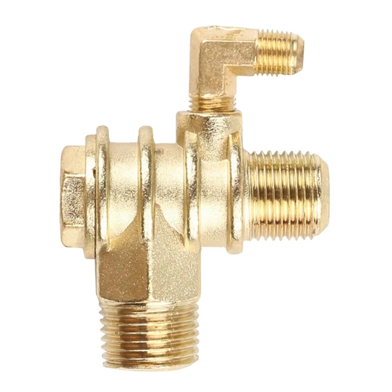 

3-Port Check Zinc Alloy Male Threaded Workshop Replace Air Compressor Unidirectional Check Pipe