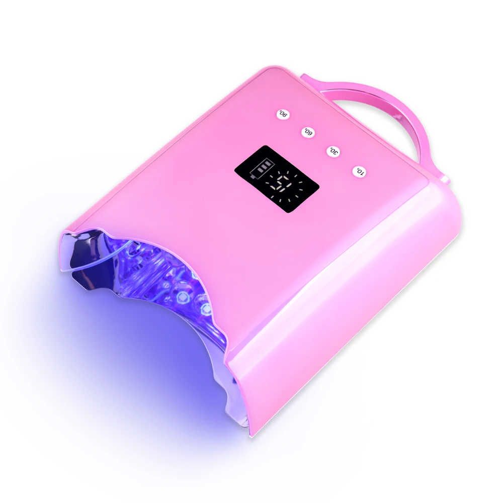 Professional Best Selling Pro Cure Rechargeable Cordless Wireless 78w Gel UV led Nail Lamp With Removable Base Design