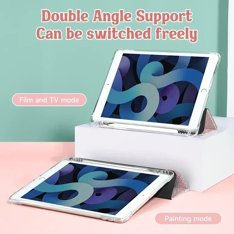 Étui simple Love pour iPad Mni4/5, housse avec porte-crayon, couverture de réveil/veille automatique, 7.9 pouces, pour Air3,Air4/5,Pro11