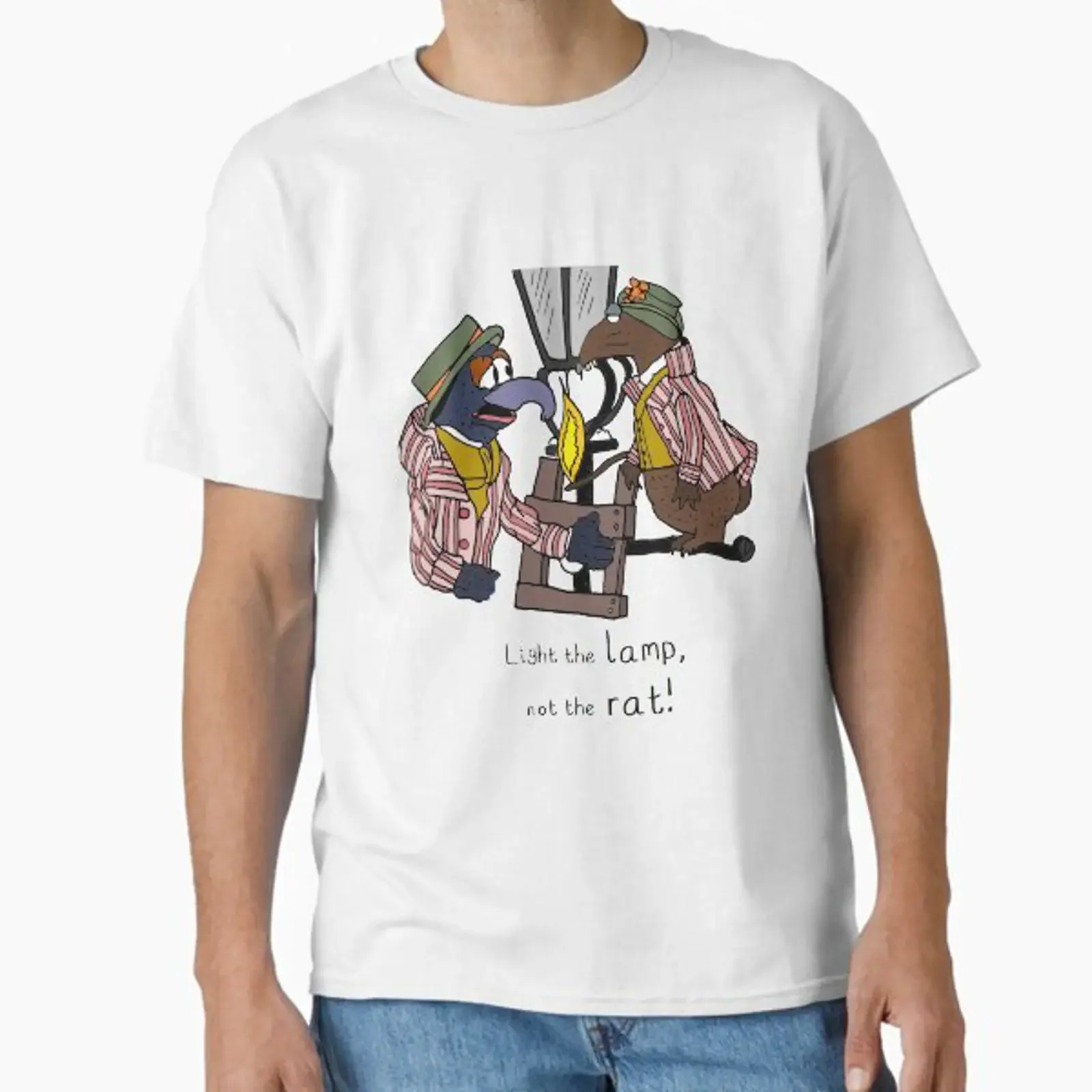 Light the lamp not rat, haut polyvalent vintage pour homme, conçu et vendu par Jennifer Grene, idéal pour un usage quotidien, unisexe, avec motif graphique.