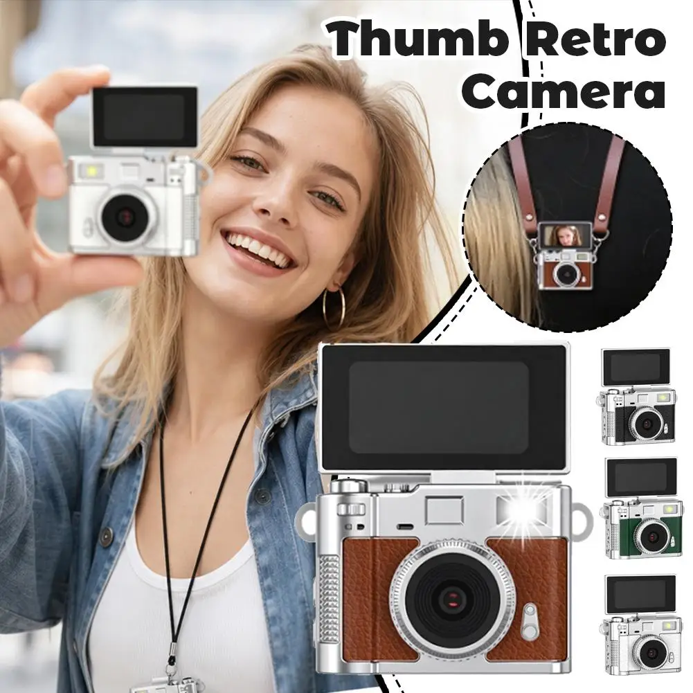 Retro Keychains Camera 1080p Video Recorder With 180° Flip Screen Available In Multiple Colors Portable Vlog Camera