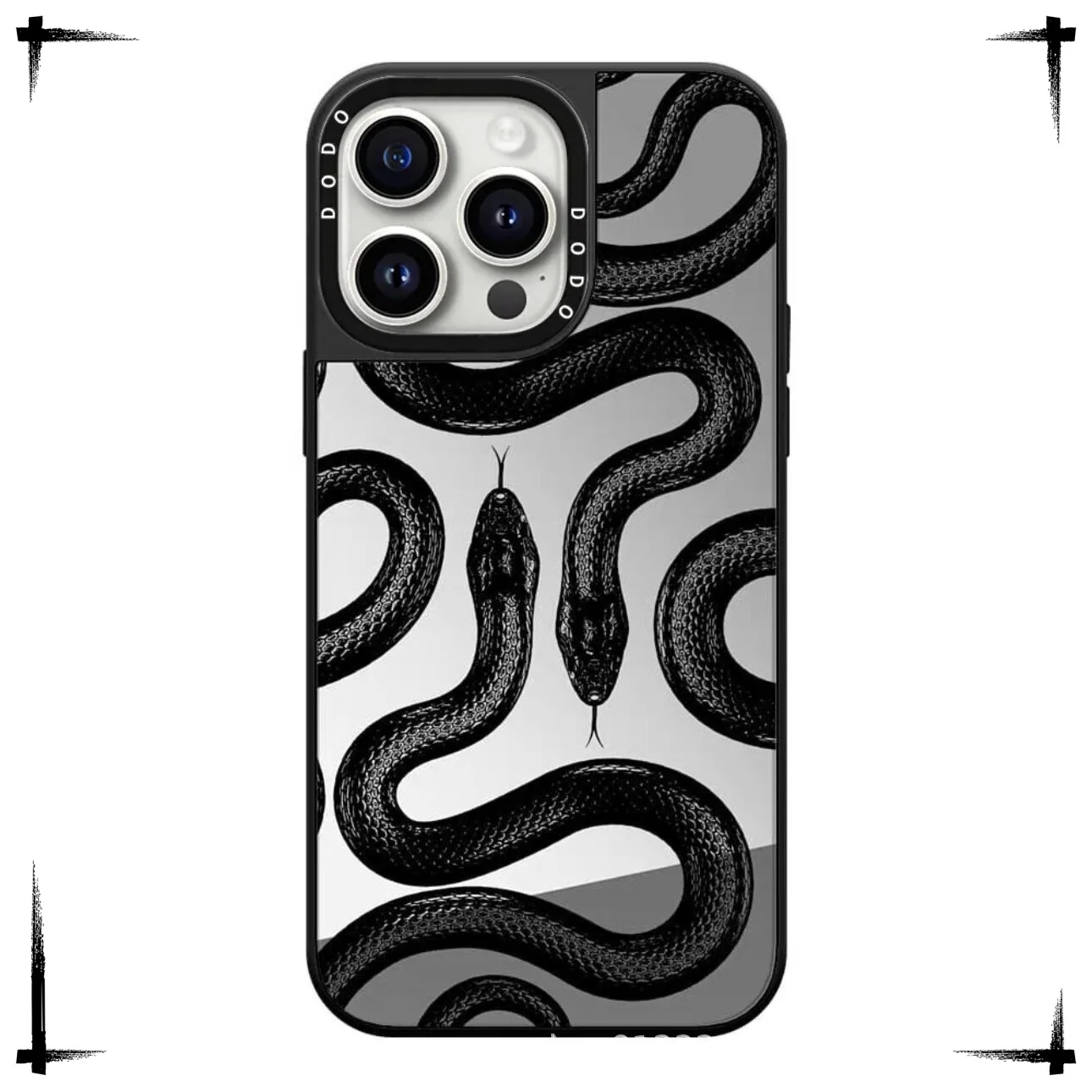 

Fashion KingSnake Makeup Mirror Magnetic Phone Case For iPhone 17 16 15 12 13 Pro Max 14 Plus Snakeskin Hard Cover With MagSafe