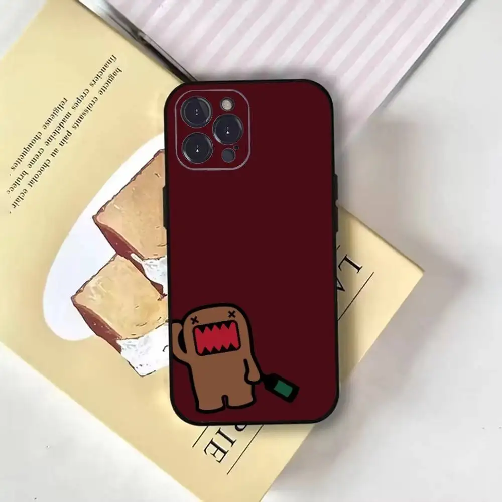 Bonito domo kun design de moda ins capa de telefone para iphone17,16,15,14,13,12,11 plus, pro max, capa preta macia