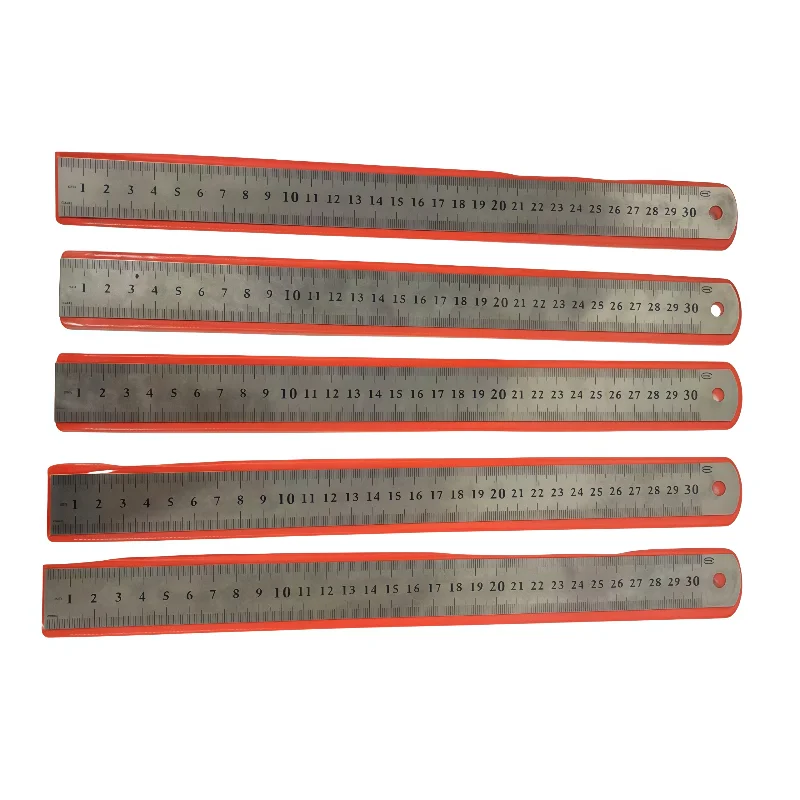 1/5pcs Scale clear steel plate ruler 30CM multifunctional student drawing and measuring tool stainless steel ultra-thin ruler