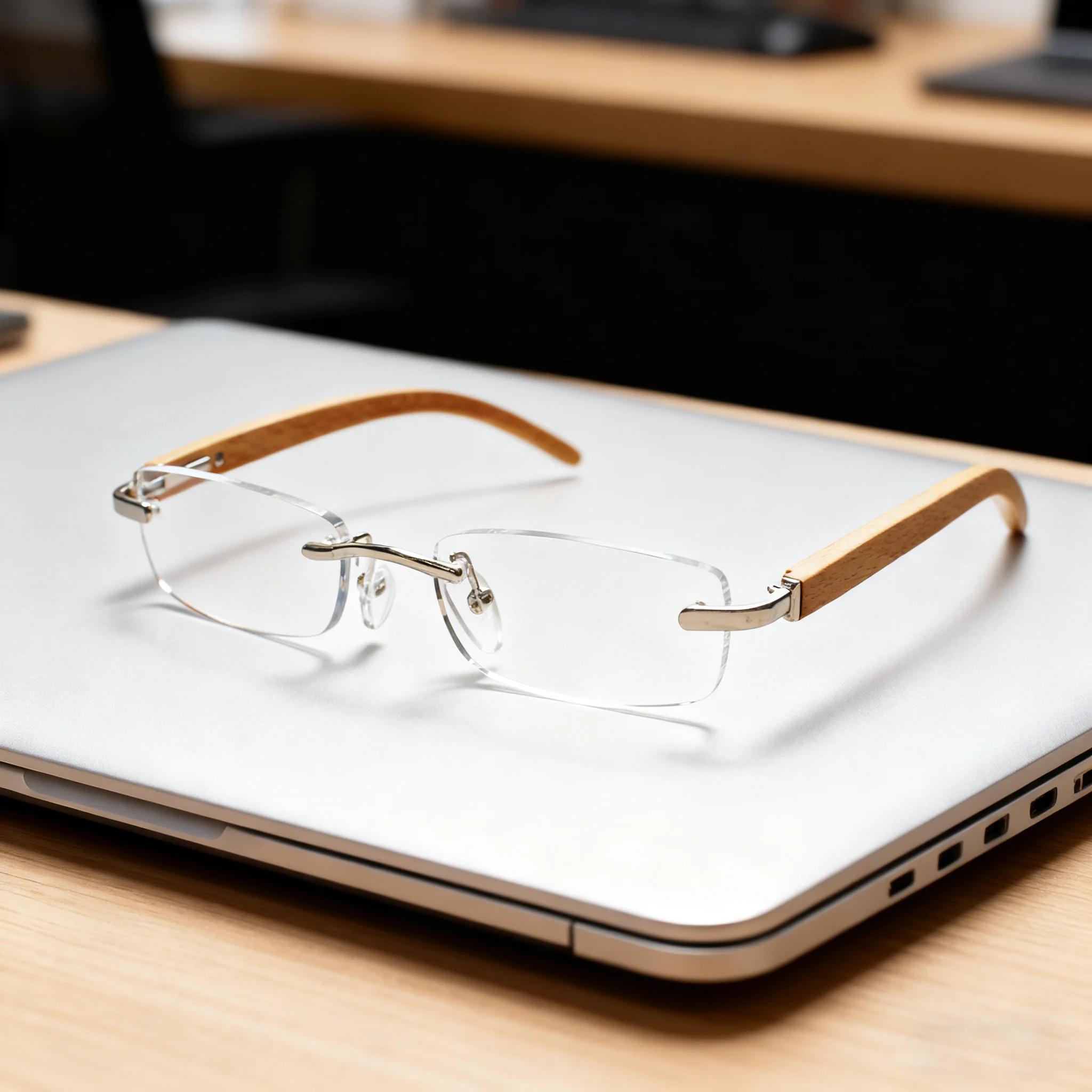 

Деревянные очки для чтения без оправы, блокирующие синий свет, HD, устойчивые к царапинам, сверхлегкие, портативные для чтения для пожилых людей