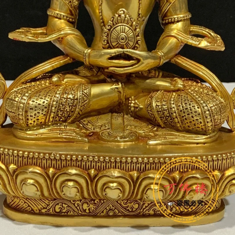 33 cm Vairocana Copper Gilt Buddha Statue Tibetan Supplies Home Direct Wholesale