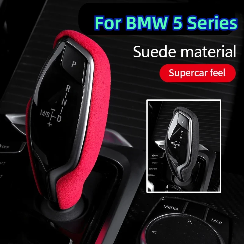 

For BMW 5 Series G30 G38, 6 Series G32,7 Series G11 G12 X3 X4 G01 G02 G08 2018-2022 Gear Shift Knob Cover Suede Protective Shell