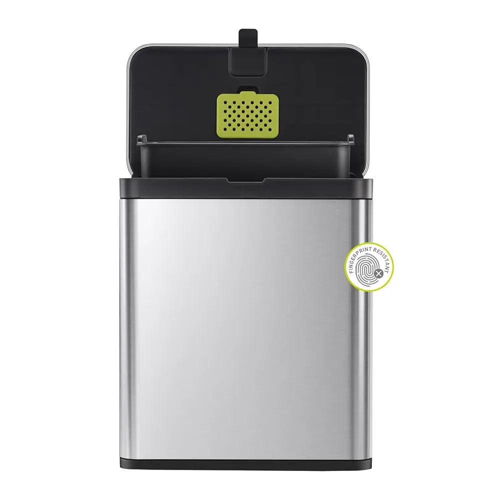 

Kitchen Compost Bin, 7L / 1.85 Gal Stainl Steel With Removable Inner Bucket And Deodorizer Compartment, 2-In-1 Countertop