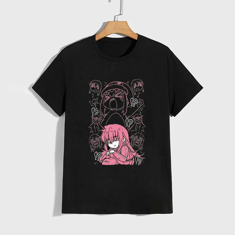 High Grade Pure Cotton T-shirt Kessoku Band Print Tshirt Men Women Daily Casual Comfort Tees Japan Anime Bocchi Short Sleeve Top
