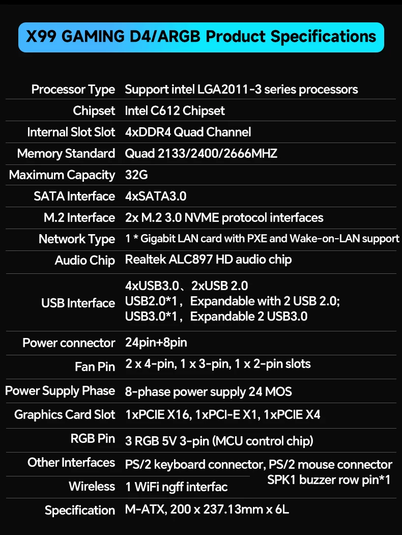 JIESHUO New X99-JS12 Motherboard Set with Intel Xeon E5 2680 V4 CPU & DDR4 16Gx2 2133MHz RAM for Gaming Computer support TPM 2.0