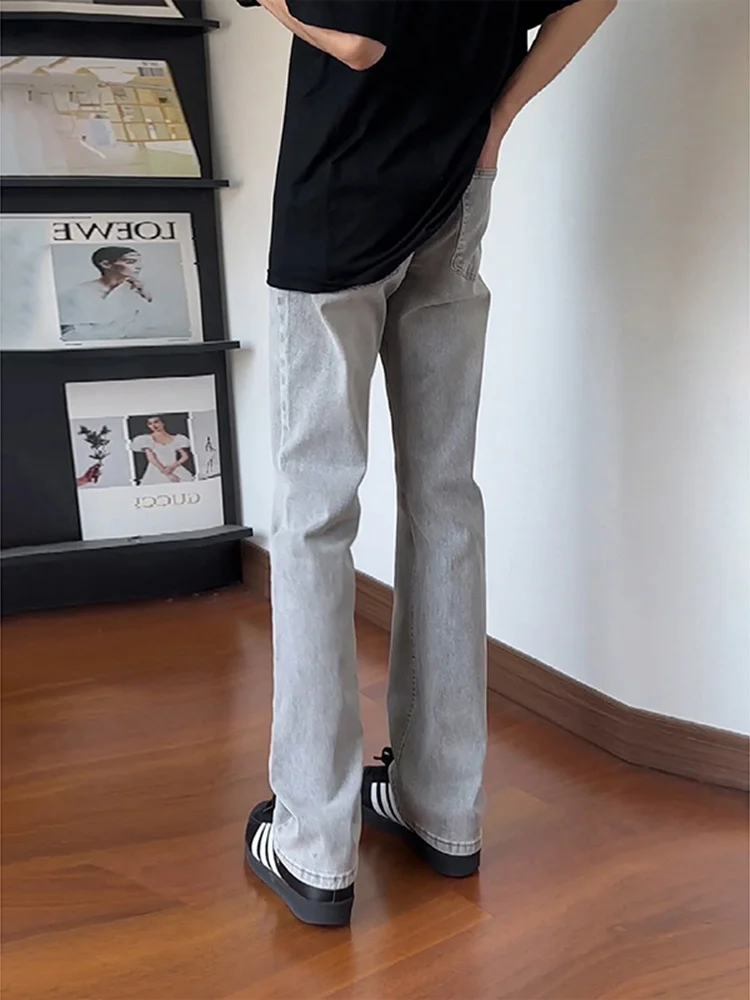 

ey Cement e Men's Straight American Sle High Elastici Slim Fit Jeans Knife Bell Bot Youth Trendy Jeans