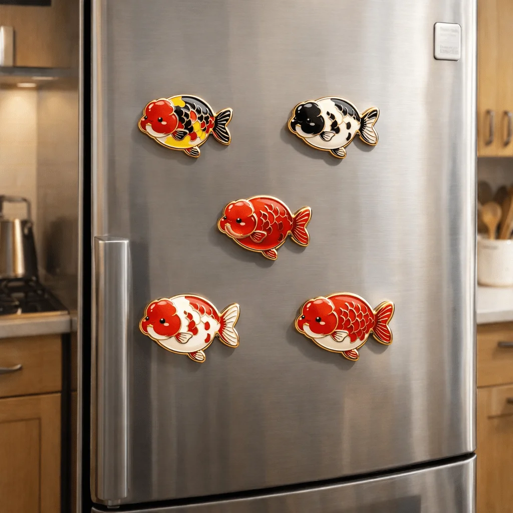 5pcs Set of Cute Goldfish Fridge Magnets; Suitable for Fridge, Mailbox, Cabinet, Home Decoration, Ideal Choice for Pet Lovers
