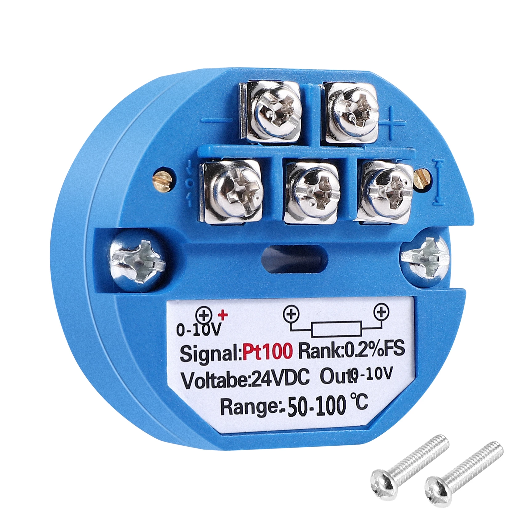 เครื่องส่งสัญญาณอุณหภูมิ PT100 RTD DC24V ลบ50 ~ 100องศาเอาต์พุต0-10V