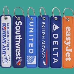 Airline Logo Women Keyring Car Keychains for Men Cool Backpack Key Tag Accessories Airplane Fashion Jewelry Accessories Gifts