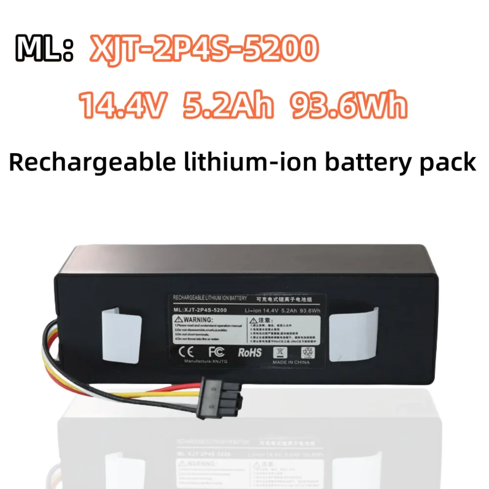 14.4V 5200mAh rechargeable lithium-ion battery pack suitable for Xiaomi S50 S51 S55 sweeping machine battery replacement