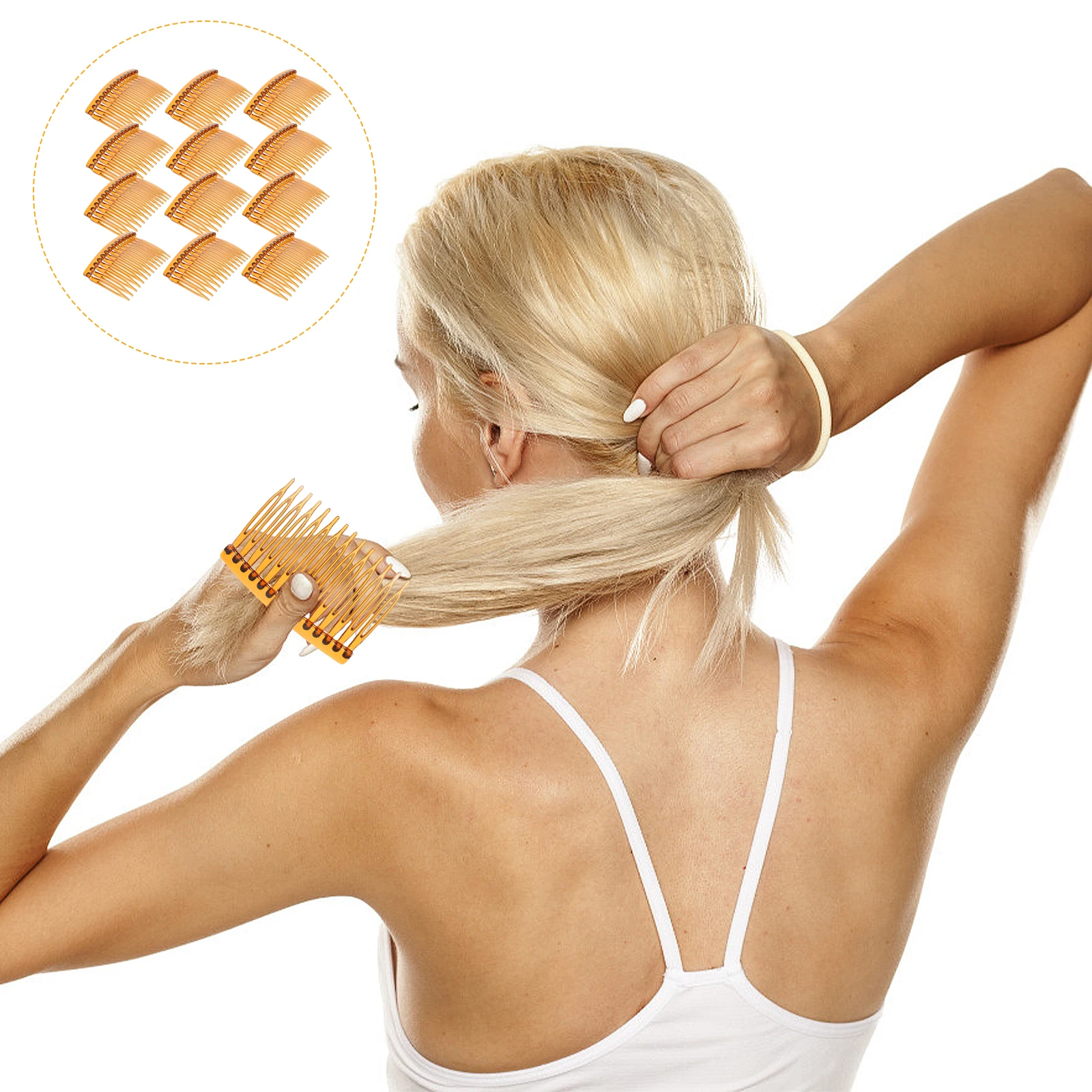 

50 Pcs Plastic Comb Hair Clips Side Suit Metal Combs for Styling Miss Wedding Accessories