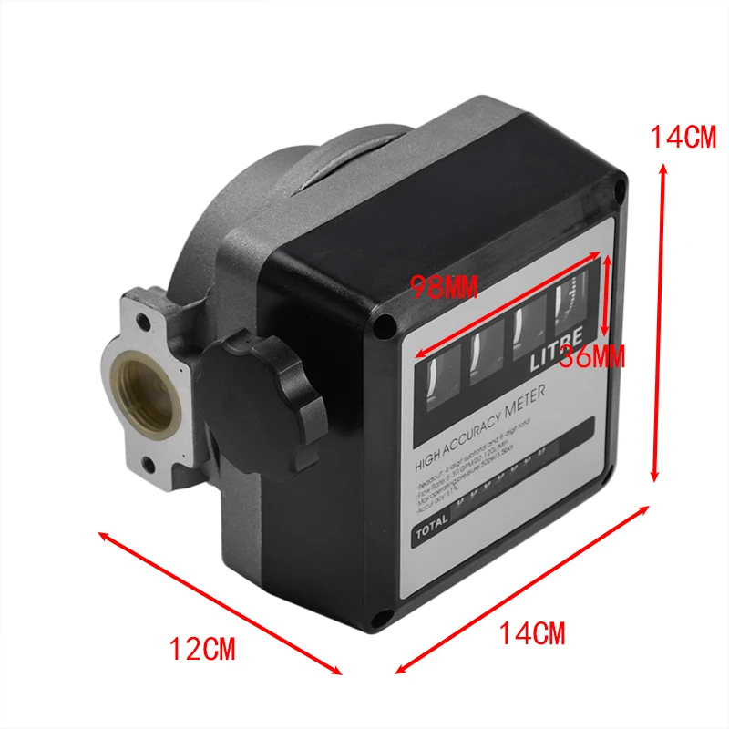 FM-120 4 Digital Gasoline Fuel Petrol Oil Flow Meter 20-120L/Min for Diesel Fuel Oil Flow Sensor Counter Gasoline Meter Display