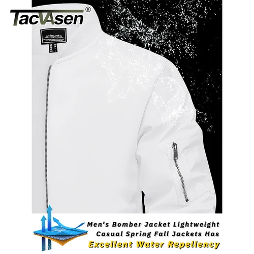 Imagen 2 del producto TACVASEN-Chaqueta Bomber para hombre, cortavientos informal ligero y fino, con múltiples bolsillos, chaqueta de béisbol universitaria con cremallera completa, verano y otoño
