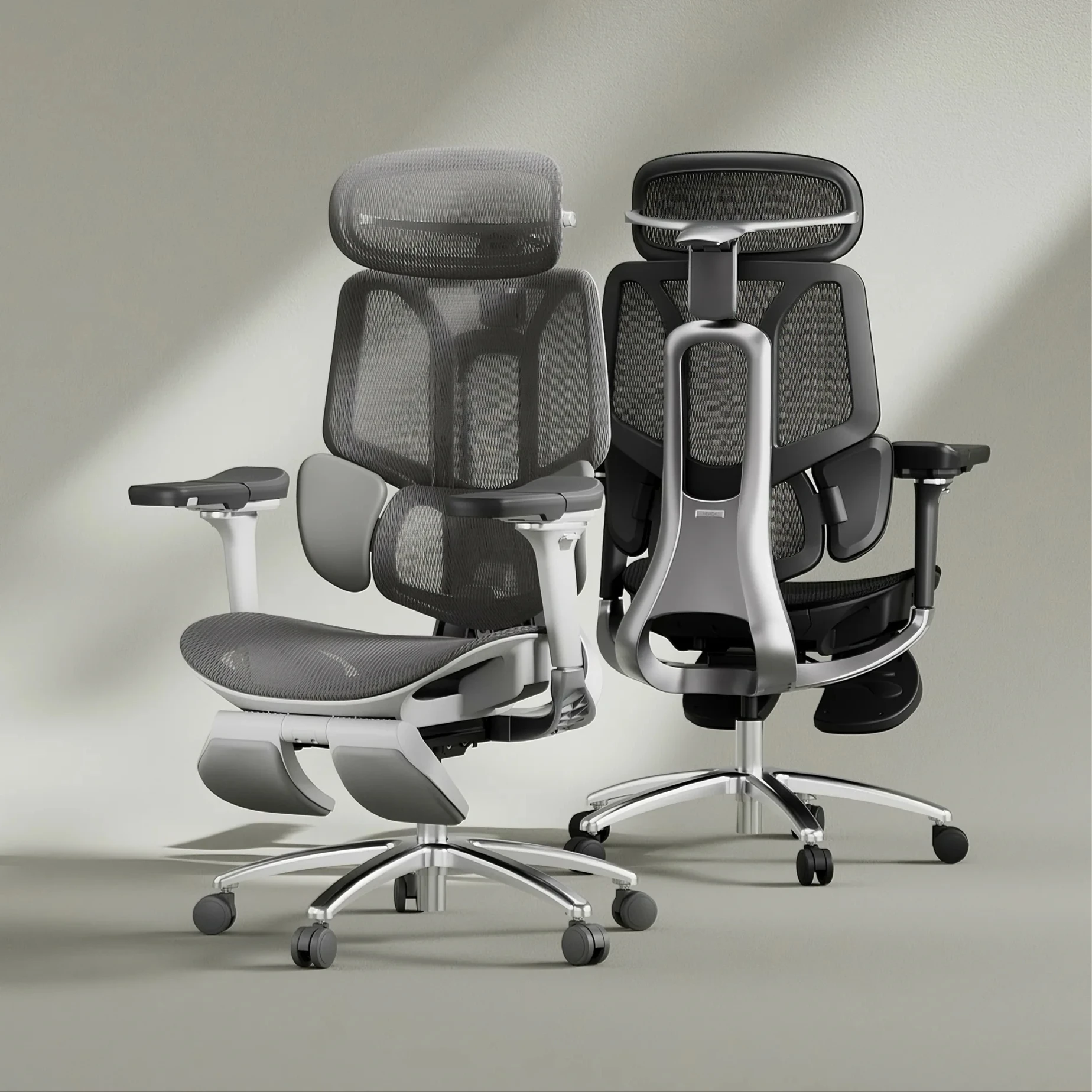 Hbada E3PRO 5th Gen Ergonomic Office Chair, AI Adaptive Lumbar Support Mesh Desk Chair with Footrest, Breathable Mesh, Nap Chair