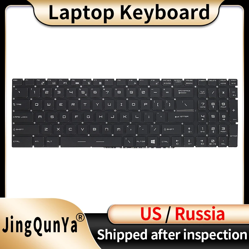 Keyboard Laptop Backlit RBG AS/RU/Rusia untuk pengganti MS-17C5 MS-17C1 MS-16K5 MSI GE63 GP75 GE63VR GE73VR 7RF/8RD/8RE